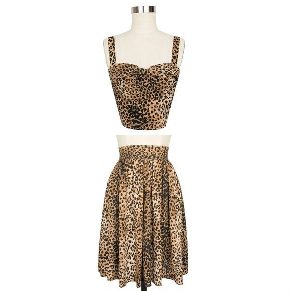 Trashy Diva Leopard Separates (SET) - Top S, Skirt 8 - Picture 1 of 6